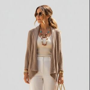 Free People bohemian gypsy double thread open front cotton cardigan small